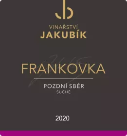 Vinařství Jakubík Frankovka 2020 pozdní sběr 0,75 l