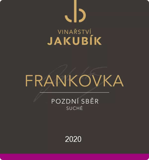 Vinařství Jakubík Frankovka 2020 pozdní sběr 0,75 l