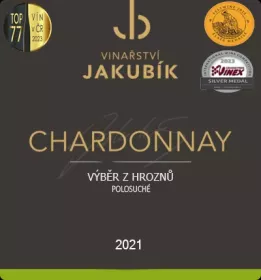 Vinařství Jakubík Chardonnay 2021 výběr z hroznů 0,75 l