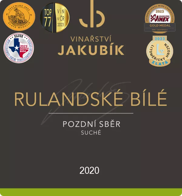 Vinařství Jakubík Rulandské bílé 2020 pozdní sběr 0,75 l