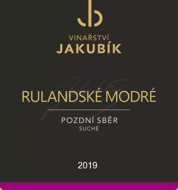 Vinařství Jakubík Rulandské modré 2019 pozdní sběr 0,75 l
