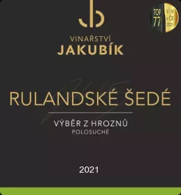 Vinařství Jakubík Rulandské šedé 2021 výběr z hroznů 0,75 l