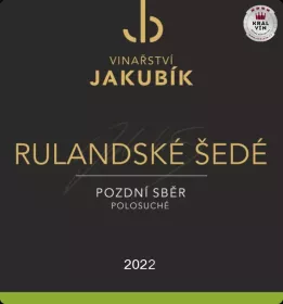 Vinařství Jakubík Rulandské šedé 2022 pozdní sběr 0,75 l