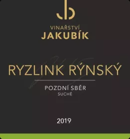 Vinařství Jakubík Ryzlink rýnský 2019 pozdní sběr 0,75 l