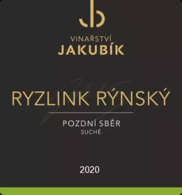 Vinařství Jakubík Ryzlink rýnský 2020 pozdní sběr 0,75 l