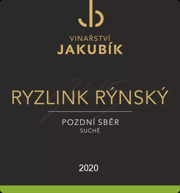 Vinařství Jakubík Ryzlink rýnský 2020 pozdní sběr 0,75 l